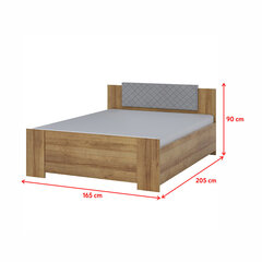Selsey Rinker -sänky, 160 x 200 cm, ruskea / harmaa hinta ja tiedot | Sängyt | hobbyhall.fi