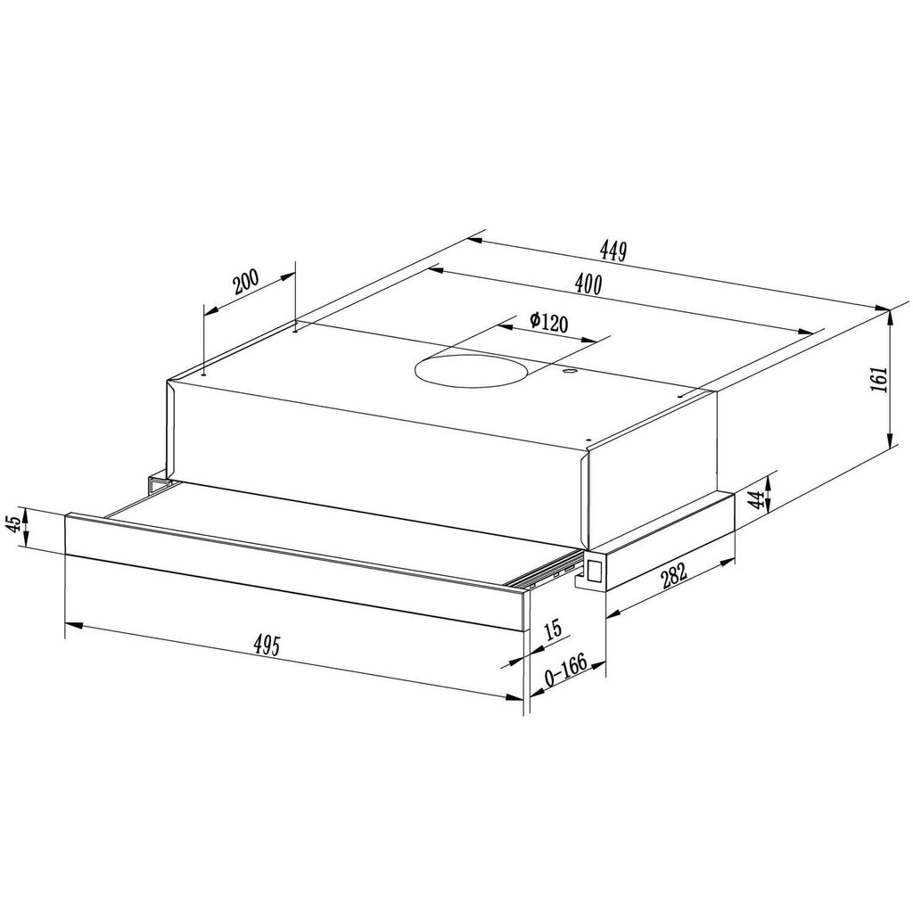 Liesituuletin, teleskooppi - 59 cm, Berdsen super matte, matta musta hinta ja tiedot | Liesituulettimet | hobbyhall.fi