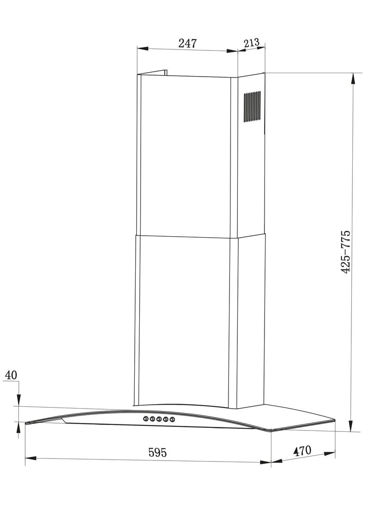 Liesituuletin - 60 cm, Berdsen, hopea hinta ja tiedot | Liesituulettimet | hobbyhall.fi