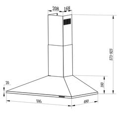 Liesituuletin - 60 cm, Berdsen modern hinta ja tiedot | Berdsen Keittiölaitteet | hobbyhall.fi