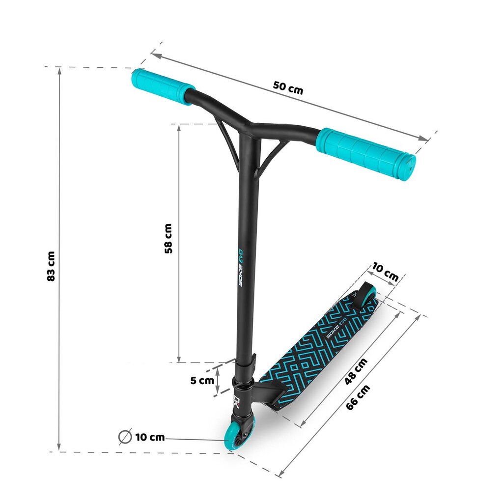 Stunt-potkulauta, SOKE EVO, musta hinta ja tiedot | Potkulaudat | hobbyhall.fi