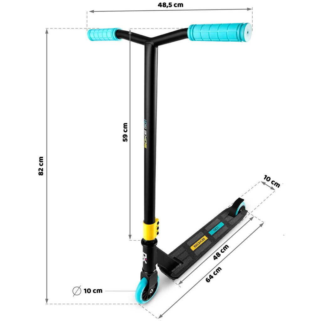 Potkulauta, SOKE GO!, keltainen ja sininen hinta ja tiedot | Potkulaudat | hobbyhall.fi