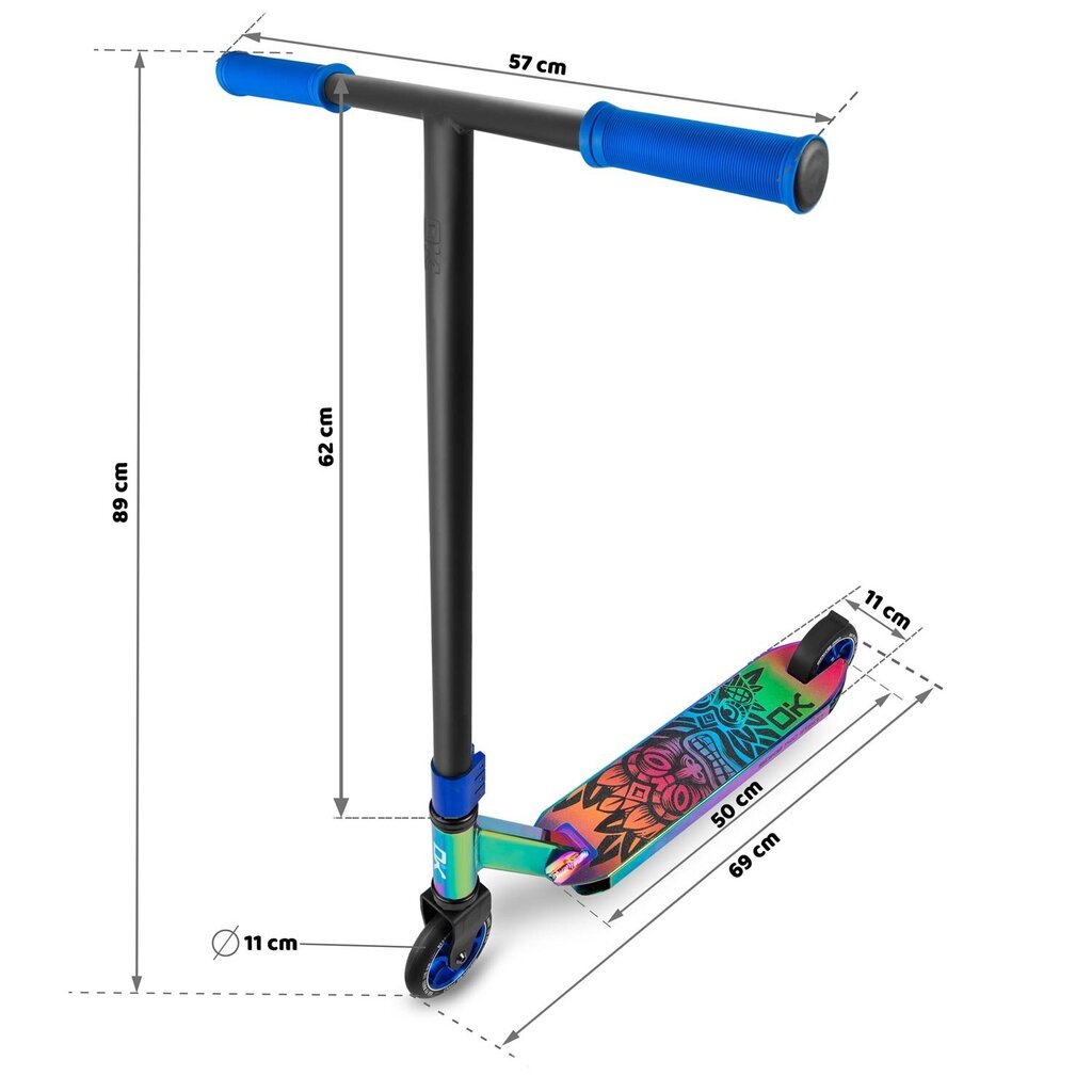 Street stunt-potkulauta, SOKE PRO!, värillinen hinta ja tiedot | Potkulaudat | hobbyhall.fi