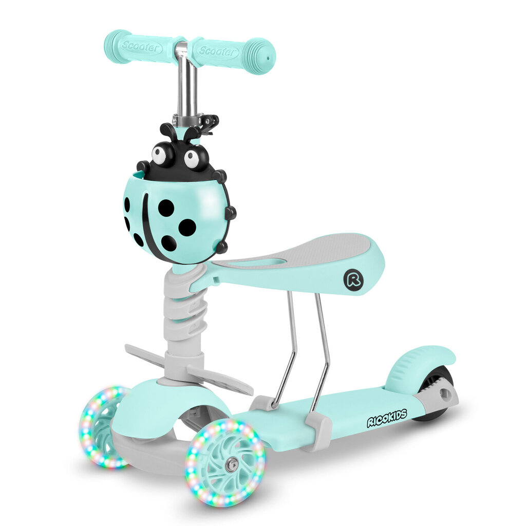 Ricokids Buggy kolmipyöräinen potkulauta, mintunvärinen hinta ja tiedot | Potkulaudat | hobbyhall.fi