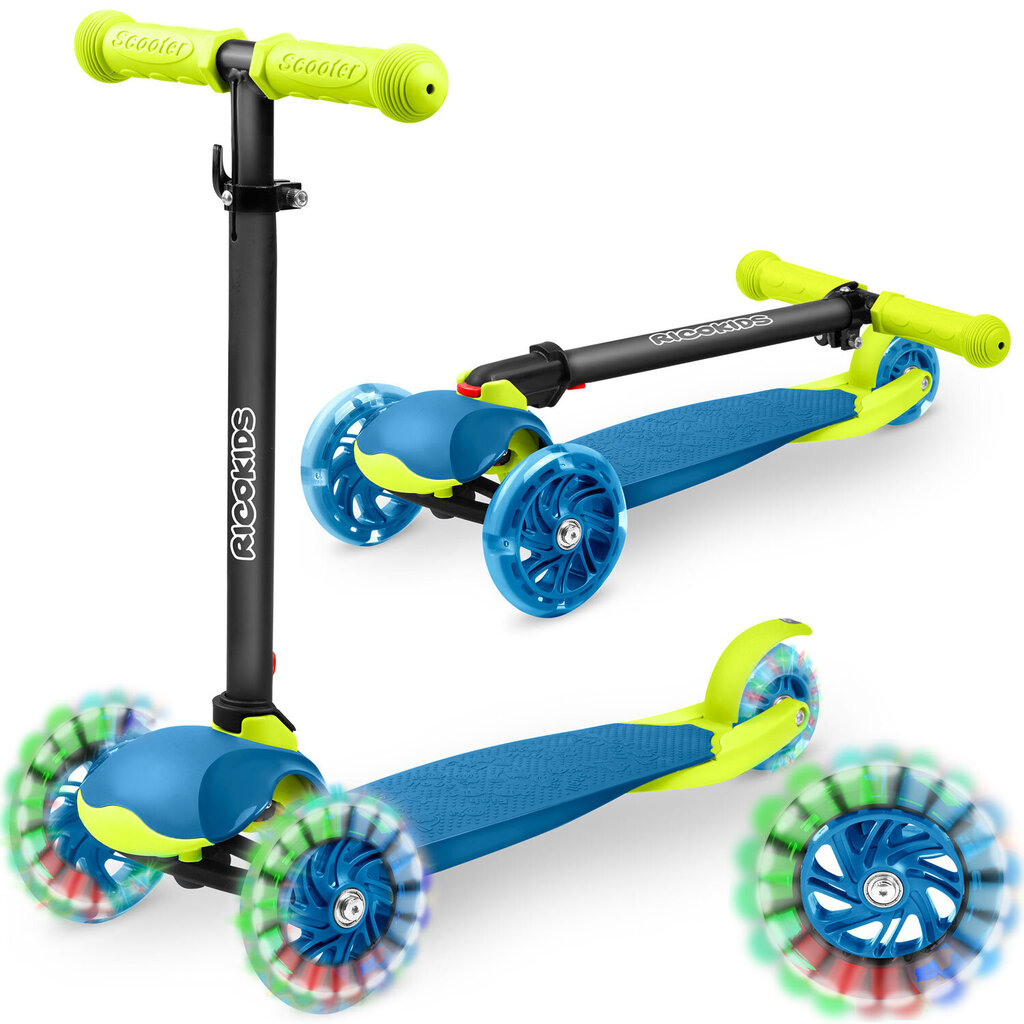 Ricokids Loco kolmipyöräinen potkulauta, sininen ja vihreä hinta ja tiedot | Potkulaudat | hobbyhall.fi