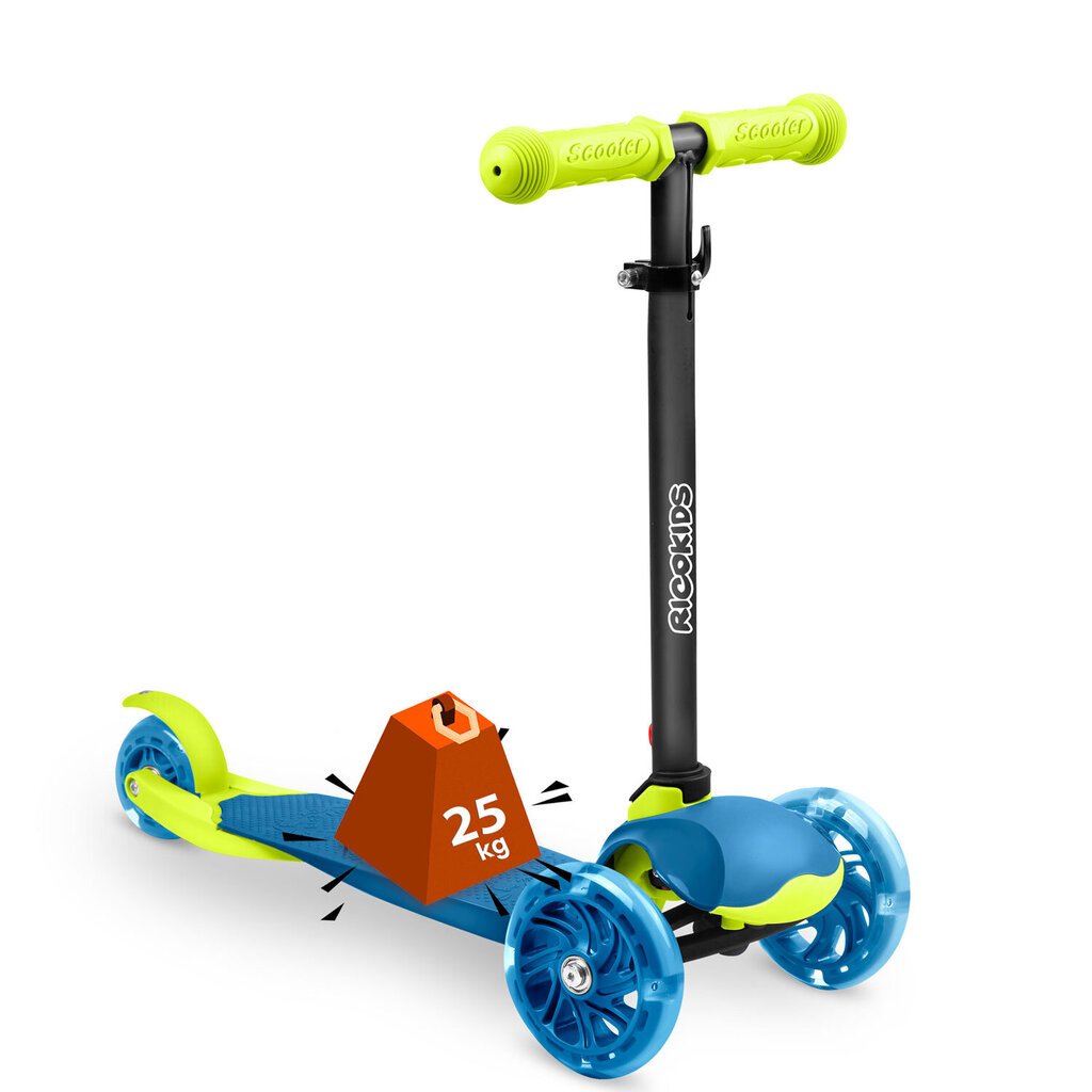 Ricokids Loco kolmipyöräinen potkulauta, sininen ja vihreä hinta ja tiedot | Potkulaudat | hobbyhall.fi