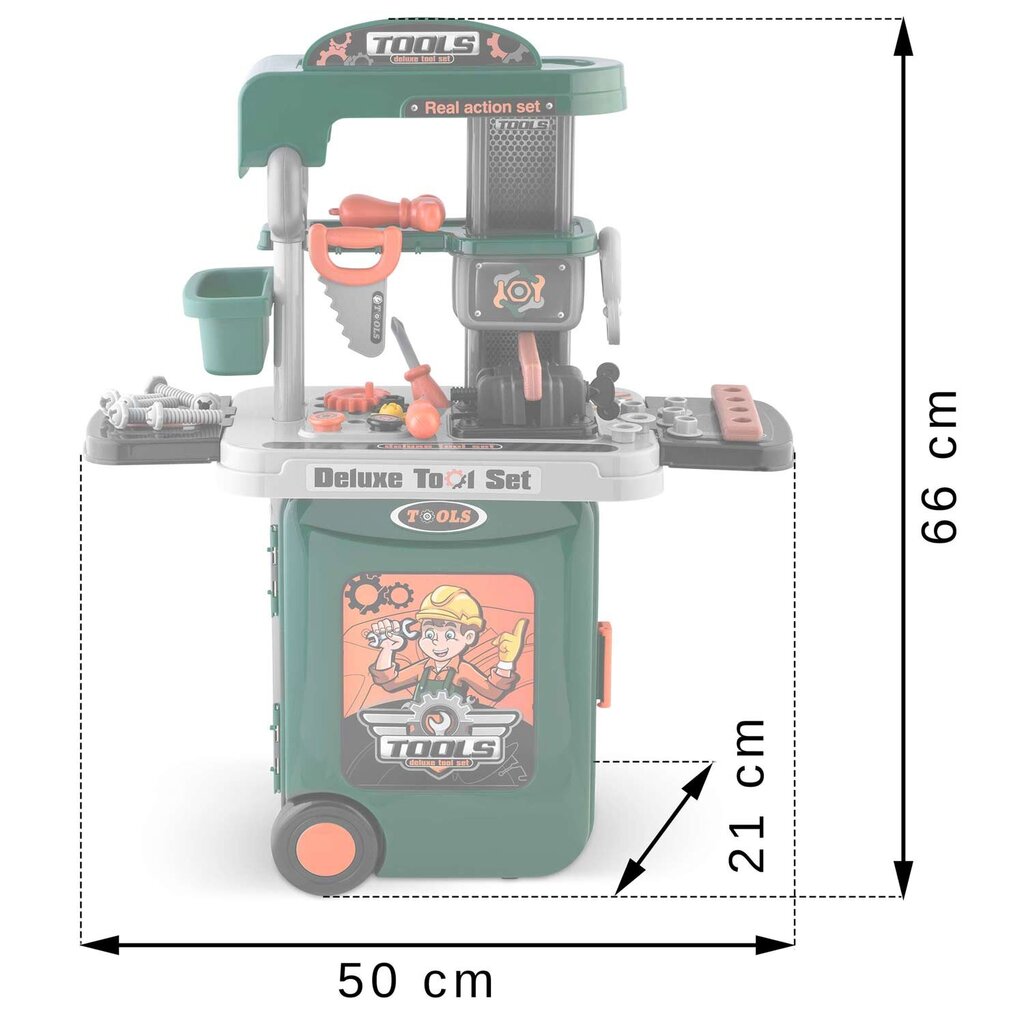 Lasten työpaja työkaluineen, vihreä hinta ja tiedot | Poikien lelut | hobbyhall.fi