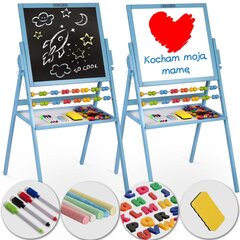 Dvipusė magnetinė - piešimo lenta 101 x 55 x 55 cm sininen hinta ja tiedot | Kehittävät lelut | hobbyhall.fi