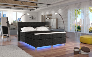 Amadeo sänky LED-valolla 160 cm x 200 cm, harmaa/musta hinta ja tiedot | Sängyt | hobbyhall.fi