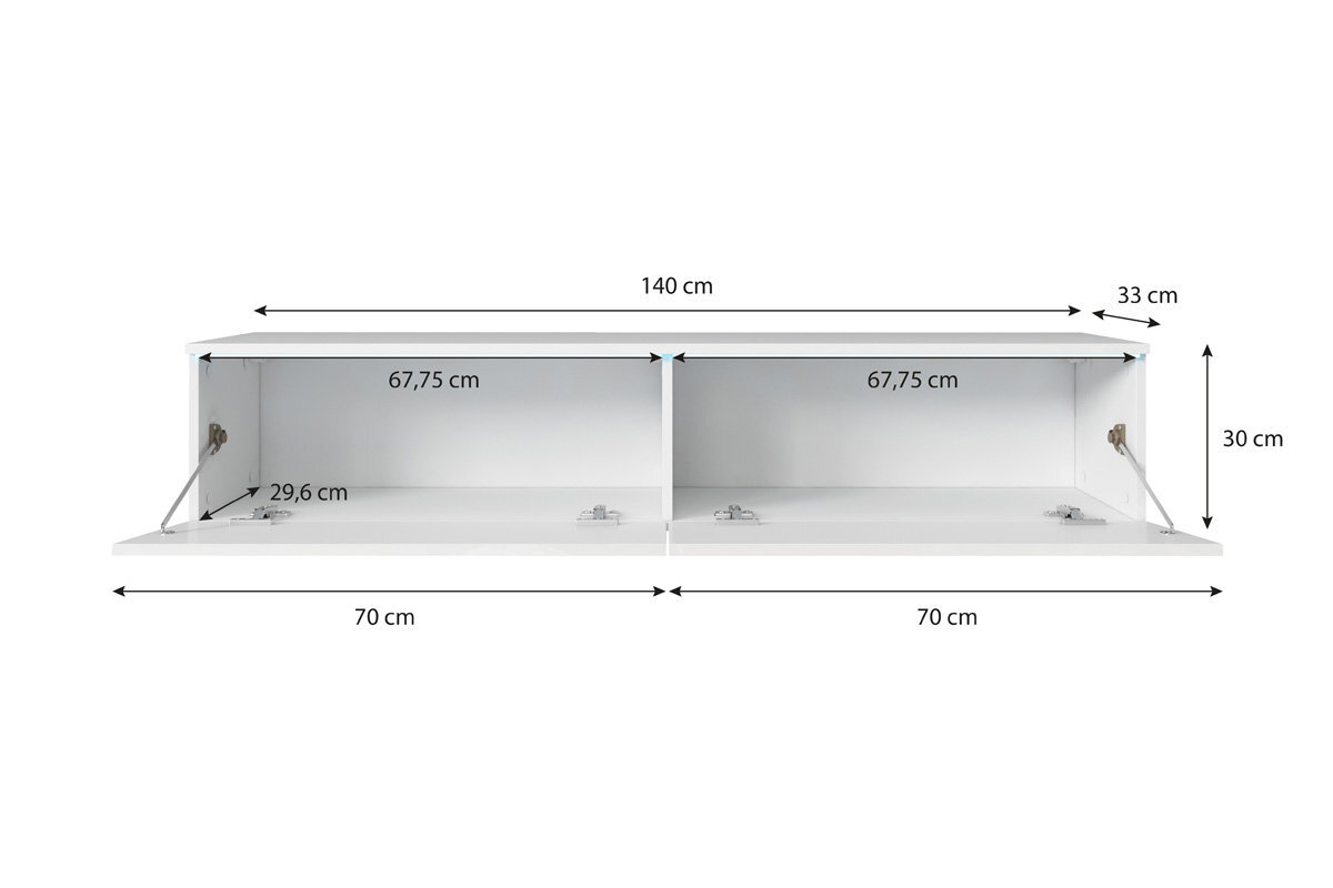 TV-taso Kane 140 LED, valkoinen hinta ja tiedot | TV-tasot | hobbyhall.fi