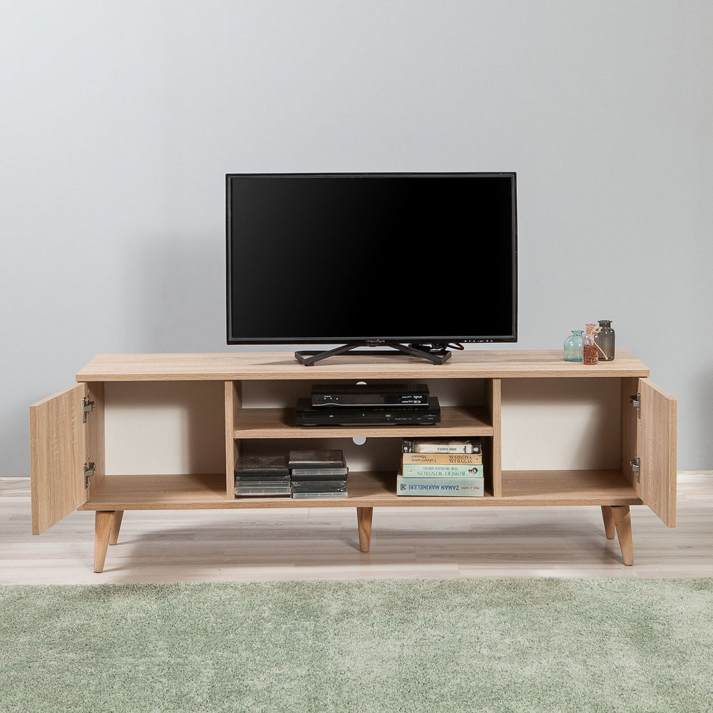 TV-pöytä Selsey Smartser 140 cm, ruskea/keltainen hinta ja tiedot | TV-tasot | hobbyhall.fi