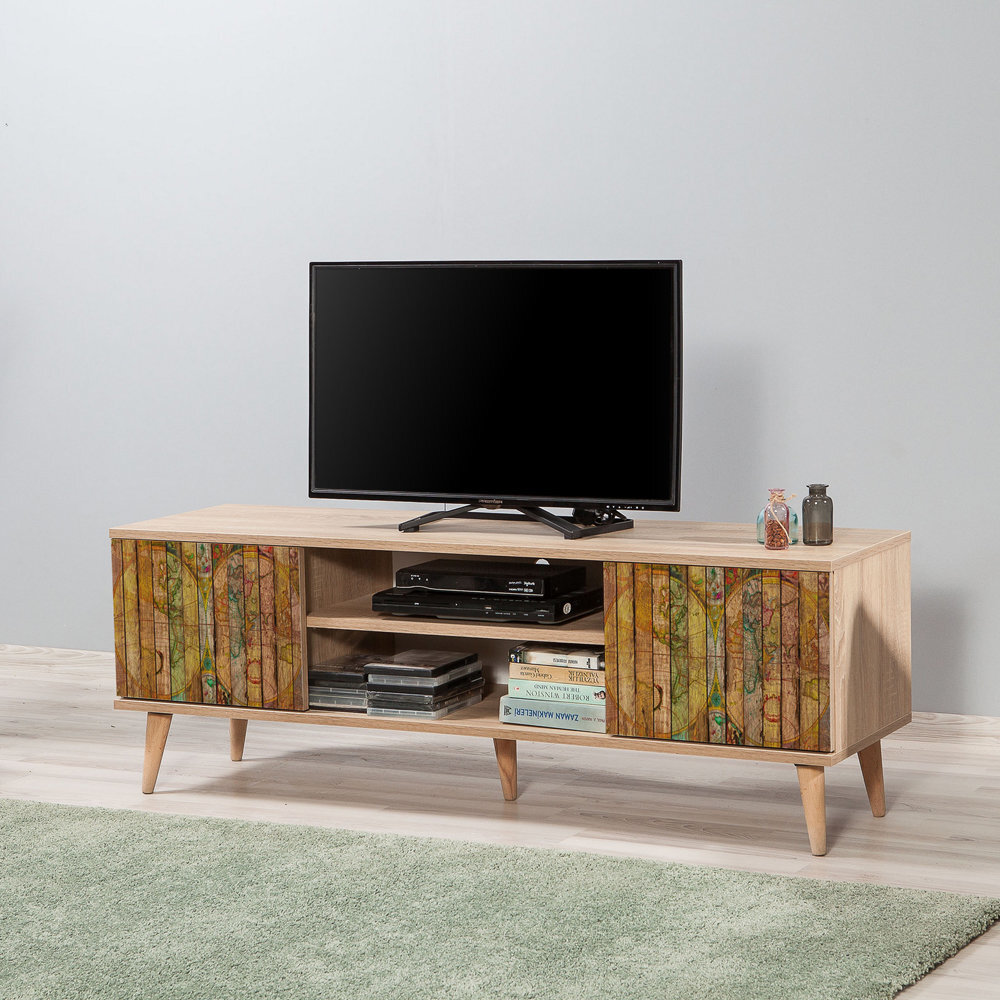 TV-pöytä Selsey Smartser 140 cm, ruskea/monivärinen hinta ja tiedot | TV-tasot | hobbyhall.fi