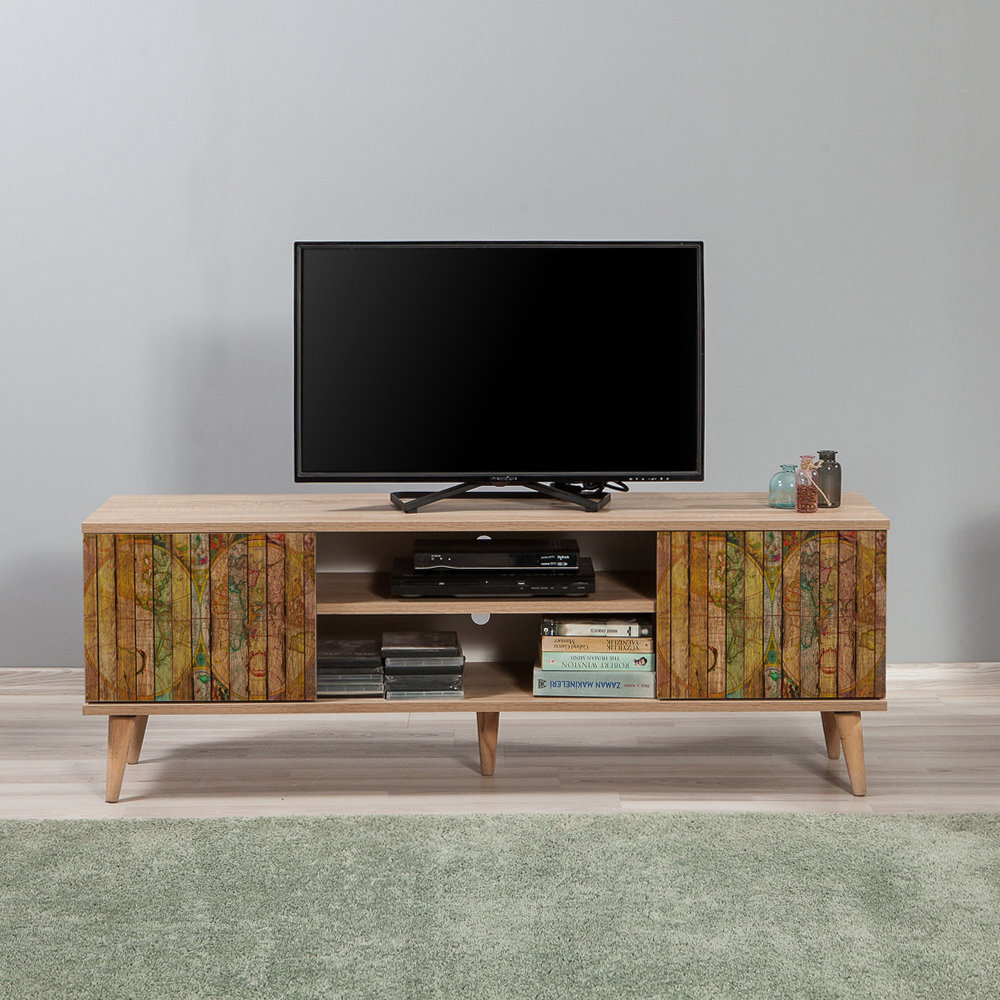 TV-pöytä Selsey Smartser 140 cm, ruskea/monivärinen hinta ja tiedot | TV-tasot | hobbyhall.fi