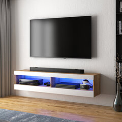 TV-taso Selsey Dean LED 100 cm, ruskea/valkoinen hinta ja tiedot | TV-tasot | hobbyhall.fi