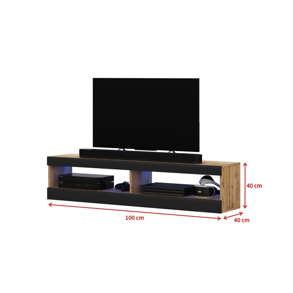 TV-taso Selsey Dean LED 100 cm, ruskea/musta hinta ja tiedot | TV-tasot | hobbyhall.fi