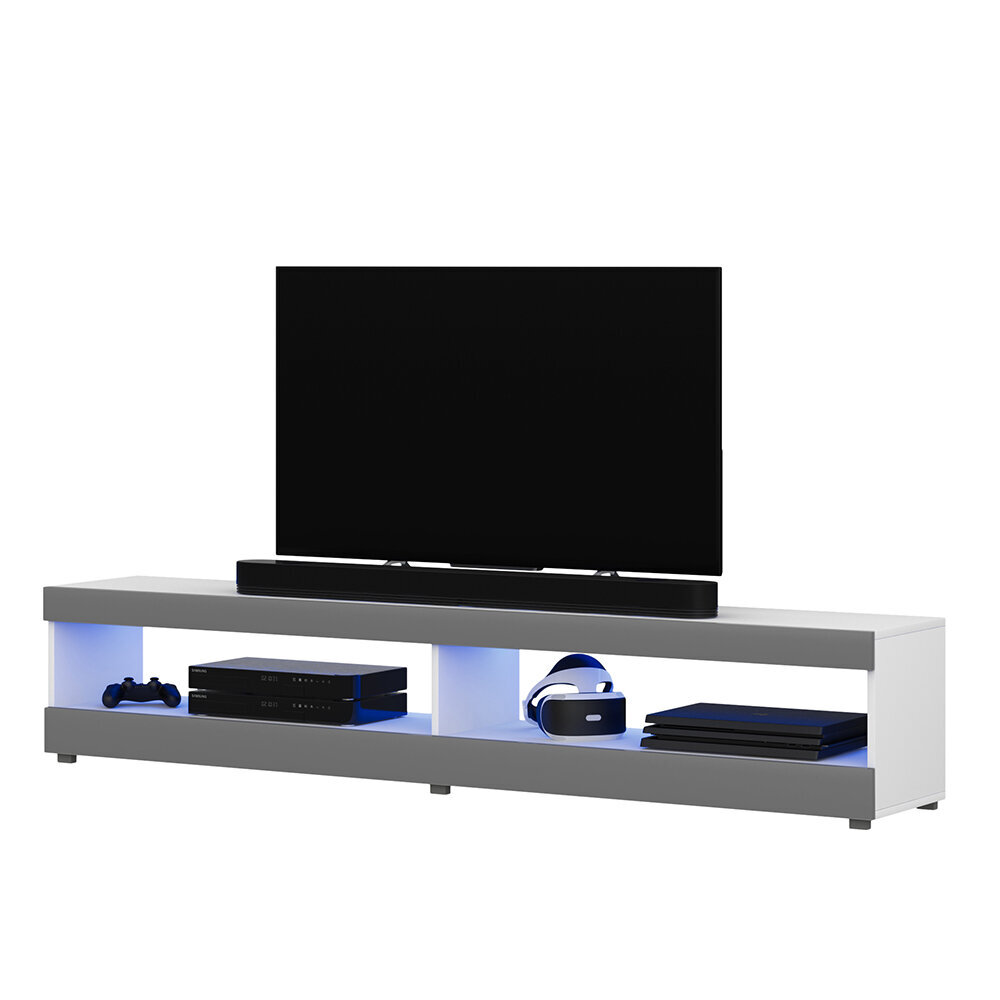 TV-taso Selsey Dean LED 140 cm, valkoinen/harmaa hinta ja tiedot | TV-tasot | hobbyhall.fi