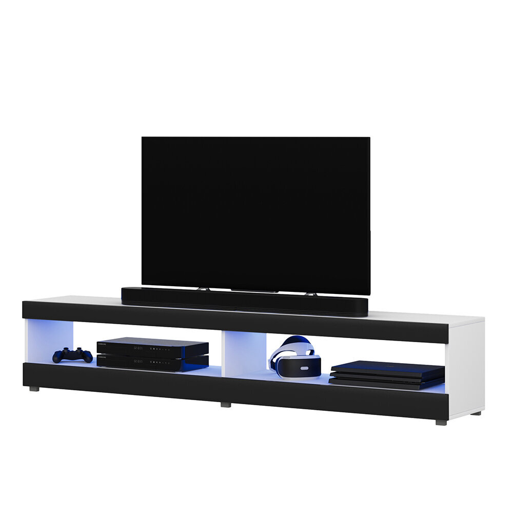 TV-taso Selsey Dean LED 140 cm, valkoinen/musta hinta ja tiedot | TV-tasot | hobbyhall.fi