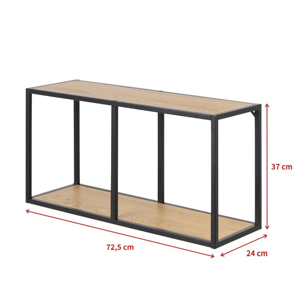 Hylly Selsey Krapina, 37 x 72,5 cm, ruskea/musta hinta ja tiedot | Hyllyt | hobbyhall.fi