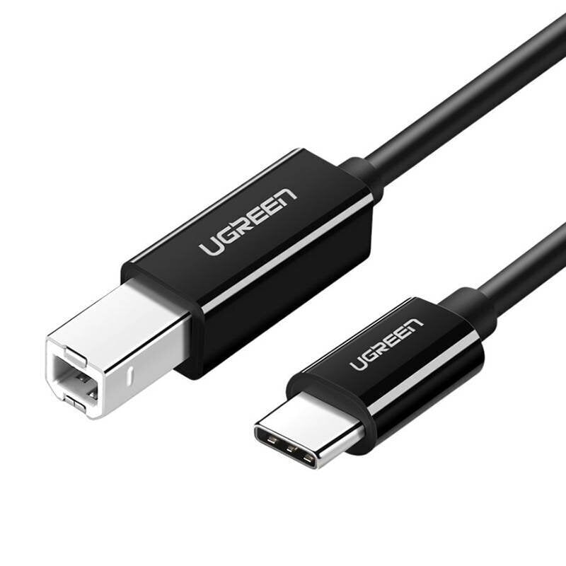 UGREEN Tulostinkaapeli USB-C 2.0 - USB-B UGREEN US241, 1 m (musta) hinta ja tiedot | Kaapelit ja adapterit | hobbyhall.fi