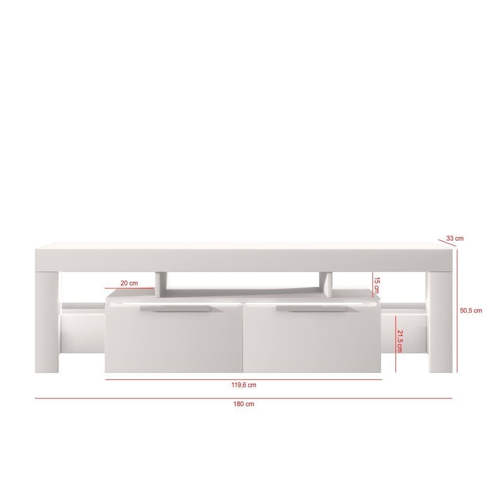 TV-taso Selsey Vergon LED, valkoinen hinta ja tiedot | TV-tasot | hobbyhall.fi