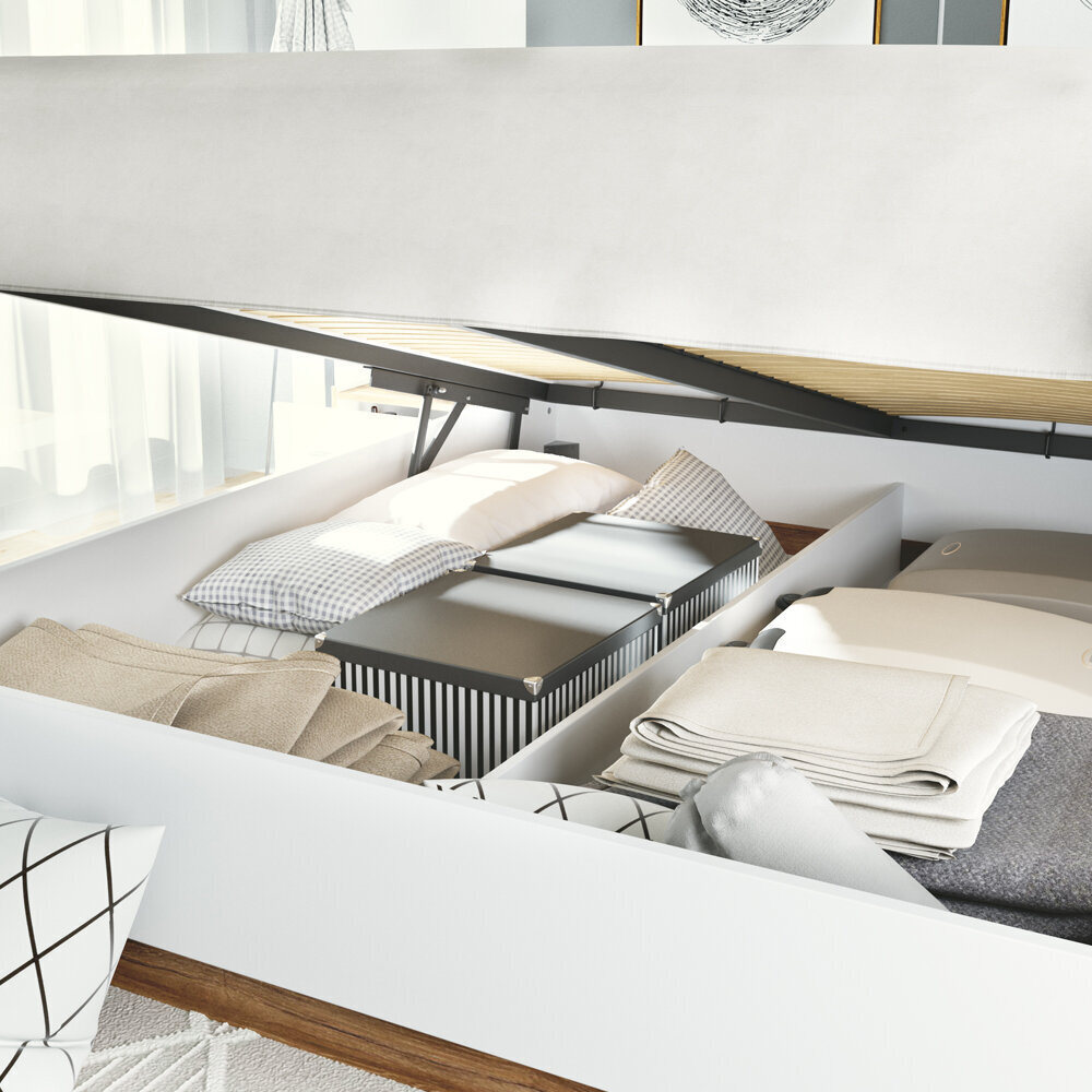 Selsey Montroy -sänky, 140 x 200 cm, valkoinen hinta ja tiedot | Sängyt | hobbyhall.fi