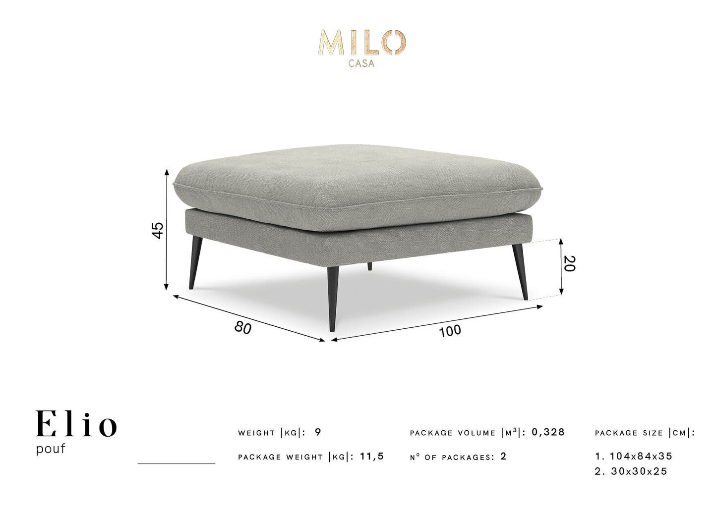 Milo Casa Elio, mustan värinen rahi hinta ja tiedot | Säkkituolit, rahit ja penkit | hobbyhall.fi