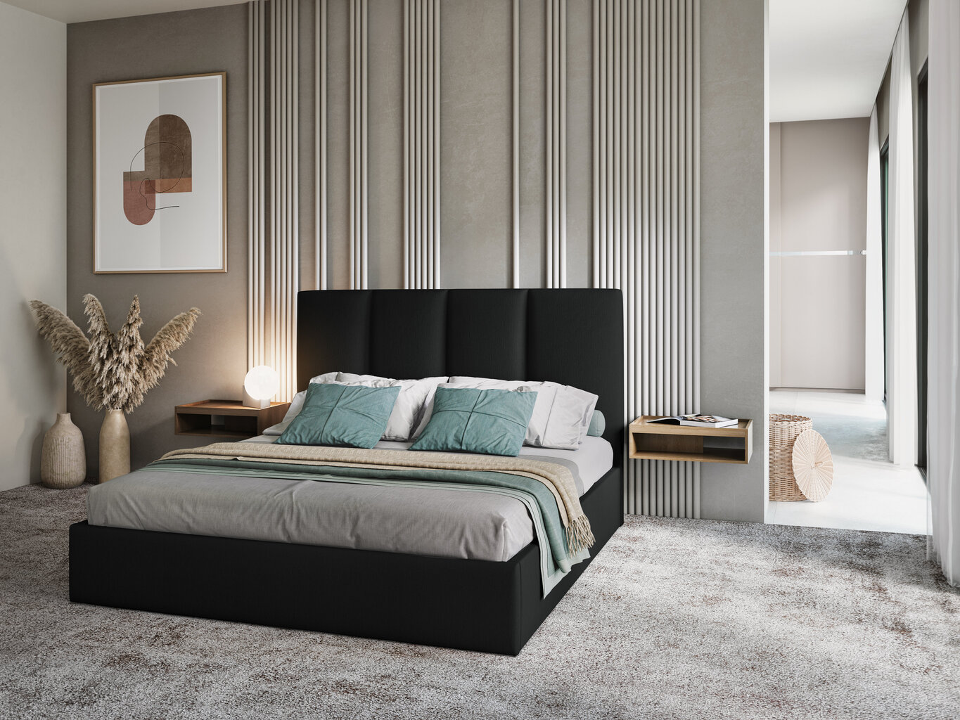 Micadoni Home Pyla 45 sänky, 160 cm x 200 cm, mustan värinen hinta ja tiedot | Sängyt | hobbyhall.fi