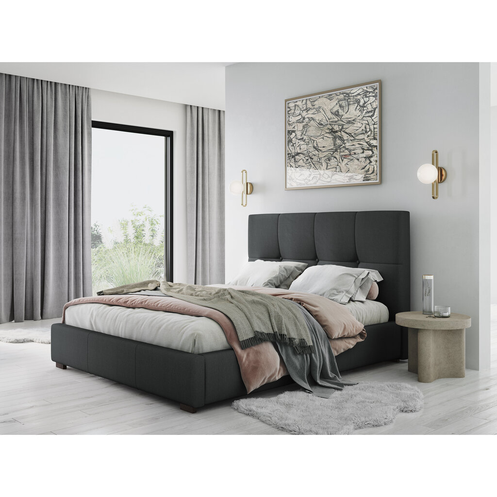 Sänky Micadoni Home Sage 45, 140 cm x 200 cm, tumman harmaan värinen hinta ja tiedot | Sängyt | hobbyhall.fi