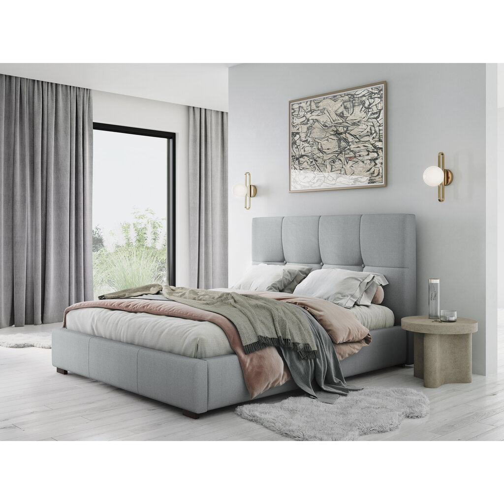 Micadoni Home Sage sänky, 180 cm x 200 cm, vaalean harmaan värinen hinta ja tiedot | Sängyt | hobbyhall.fi