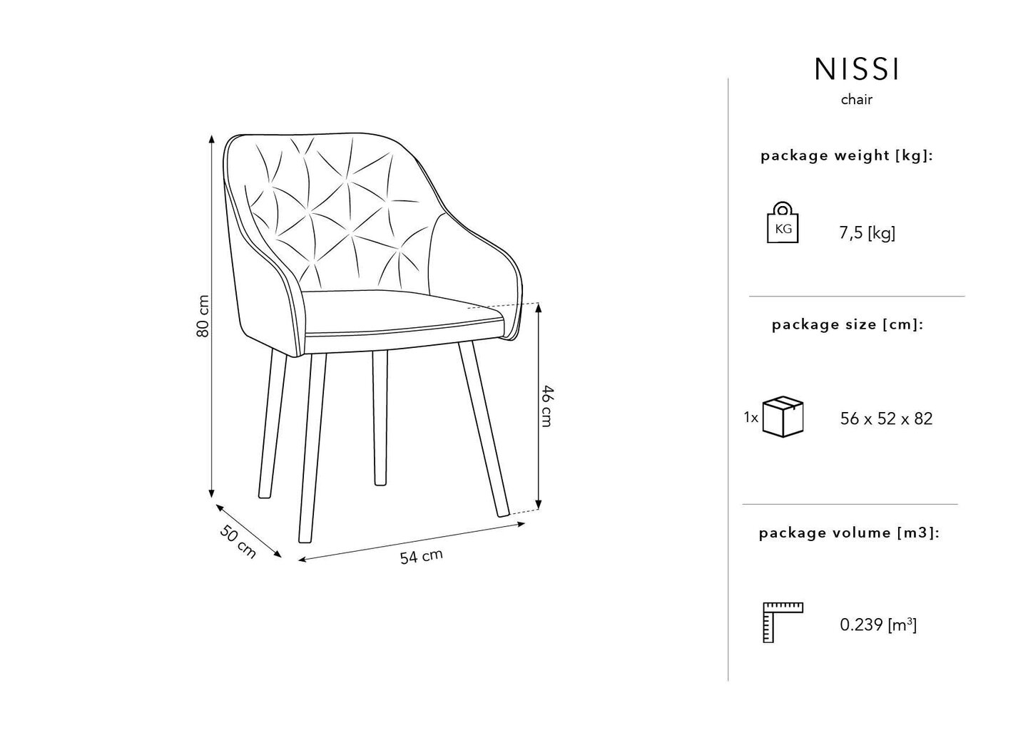 Micadoni Home Nissi, vaalean harmaan värinen tuoli hinta ja tiedot | Ruokapöydän tuolit | hobbyhall.fi