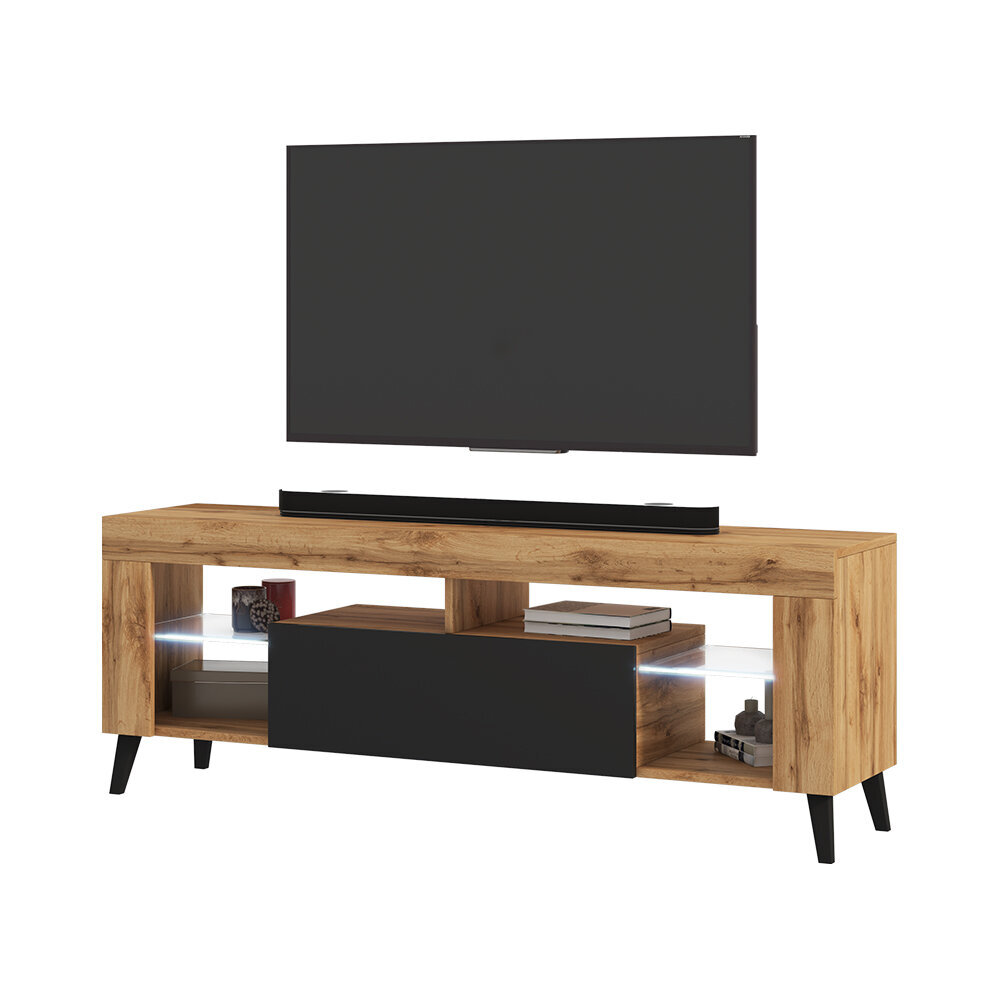 TV-pöytä Selsey HugoB LED, ruskea/musta hinta ja tiedot | TV-tasot | hobbyhall.fi