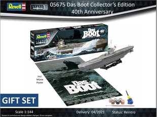Revell - Das Boot U-Boot Typ VII C Collectors Edition, 1/144, 05675 hinta ja tiedot | LEGOT ja rakennuslelut | hobbyhall.fi