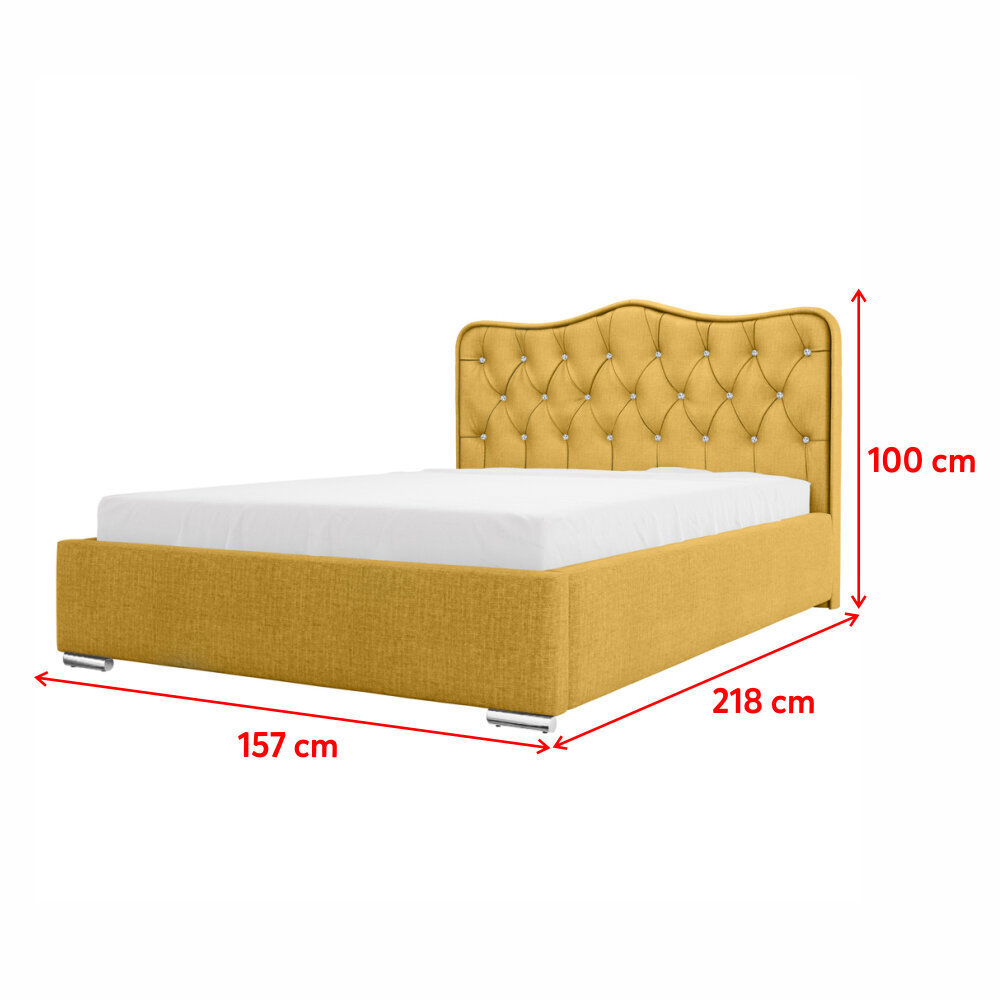 Sänky Selsey Sytian, 140x200 cm, keltainen hinta ja tiedot | Sängyt | hobbyhall.fi