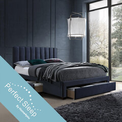 Sänky GRACE 160x200cm, laatikoilla ja patjalla HARMONY TOP, sininen, 165x215xH36/111cm hinta ja tiedot | Sängyt | hobbyhall.fi