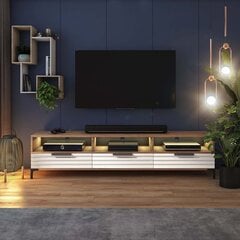 TV-taso Selsey Rikke 3D LED, ruskea/valkoinen hinta ja tiedot | TV-tasot | hobbyhall.fi