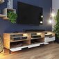 TV-taso Selsey Rikke 3D LED, ruskea/valkoinen hinta ja tiedot | TV-tasot | hobbyhall.fi