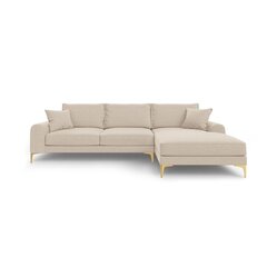 Pehmeä kulmasohva Micadoni Home Larnite 5S-R, beige/kulta hinta ja tiedot | Kulmasohvat ja divaanisohvat | hobbyhall.fi