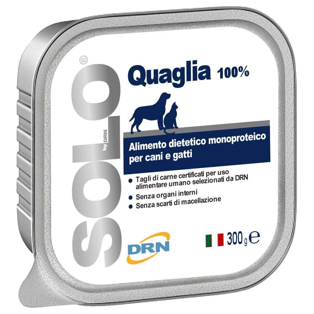 Drn Solo Quaglia viiriäisen kanssa, 300 g hinta ja tiedot | Koiran märkäruoka | hobbyhall.fi