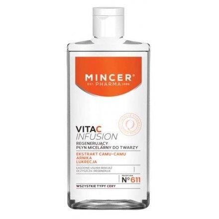 Misellivesi Mincer Pharma Vita C Infusion No.611 500 ml hinta ja tiedot | Kasvojen puhdistusaineet | hobbyhall.fi