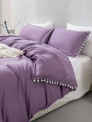 Pom Pom Decor vuodevaatteet setti (135x200 cm), 3 osaa, violetti hinta ja tiedot | Pussilakanat ja tyynyliinat | hobbyhall.fi