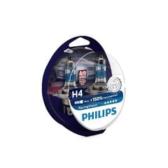 Philips H4 12V / 60 / 55W + 150% Racing Vision 12342RVS2 Lamppusarja hinta ja tiedot | Polttimot | hobbyhall.fi