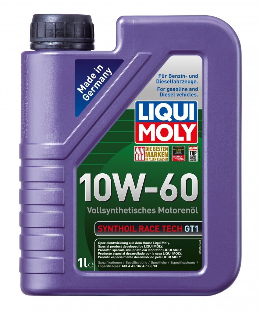 Liqui Moly Synthoil Race Tech GT1 10W-60 (8908) moottoriöljy, 1L hinta ja tiedot | Moottoriöljyt | hobbyhall.fi