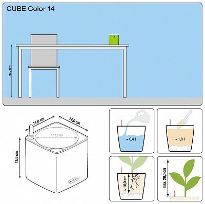 Lechuza Cube Color 14, valkoinen hinta ja tiedot | Kukkaruukut | hobbyhall.fi