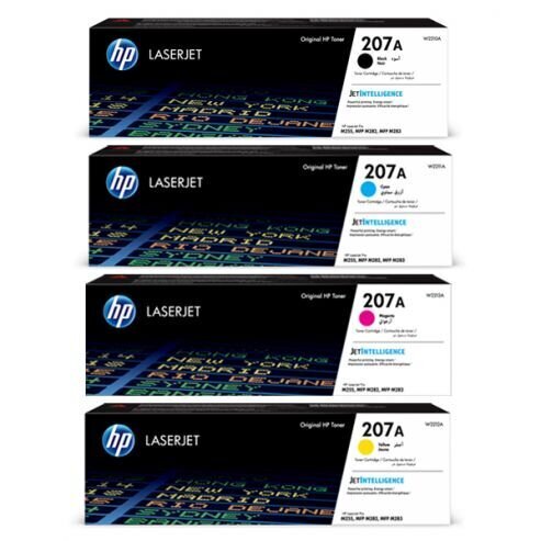 Alkuperäinen värikasetti monipakkaus HP 207A / W2210/1/2/3 A (BK/C/M/Y) hinta ja tiedot | Mustekasetit | hobbyhall.fi