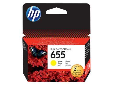 HP Ink No.655 Yellow (CZ112AE) hinta ja tiedot | Mustekasetit | hobbyhall.fi