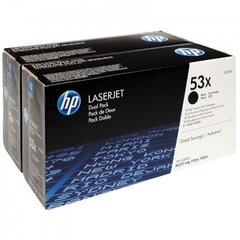 HP Q7553XD No.53X Dual Pack Black Cartridge (Q7553XD) EOL hinta ja tiedot | Mustekasetit | hobbyhall.fi