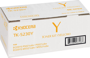 Alkuperäinen värikasetti Kyocera TK-5230 (TK5230) Yellow 2.200 lk hinta ja tiedot | Mustekasetit | hobbyhall.fi