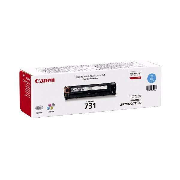 Alkuperäinen värikasetti Canon 731 Cyan 1500 lk hinta ja tiedot | Mustekasetit | hobbyhall.fi