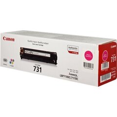 Alkuperäinen värikasetti Canon 731 Magenta 1500 lk hinta ja tiedot | Mustekasetit | hobbyhall.fi