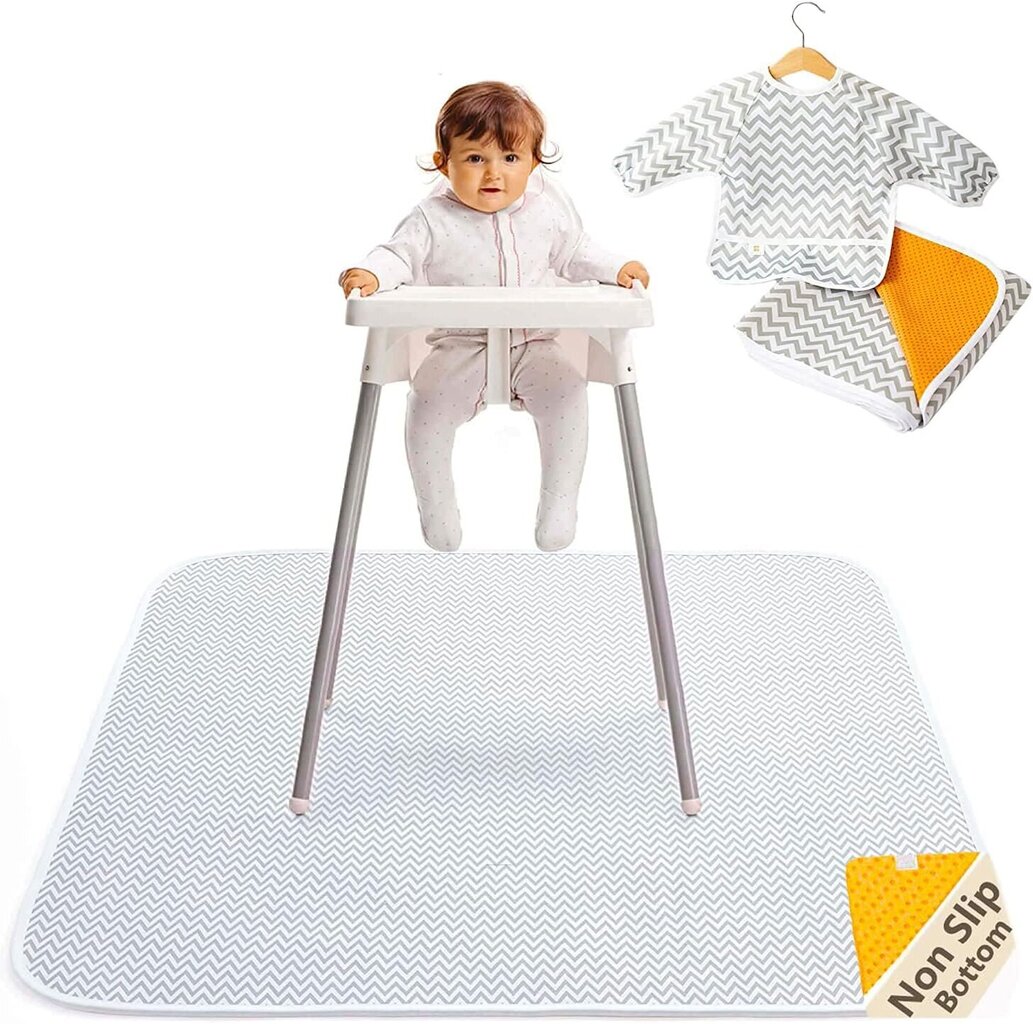 Vedenpitävä ruokalappu Baby Planet, 6-24 kk. + Vedenpitävä lattiamatto hinta ja tiedot | Ruokalaput | hobbyhall.fi